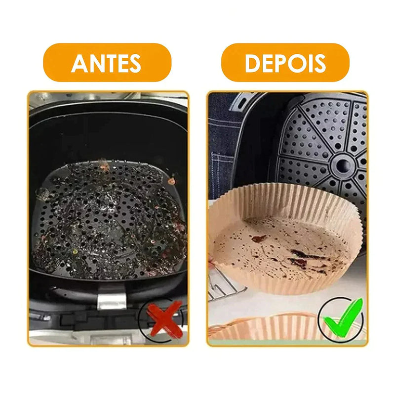 Forro De Papel Airfryer Tapete Forma Antiaderente 50 Unidades Descartaveis